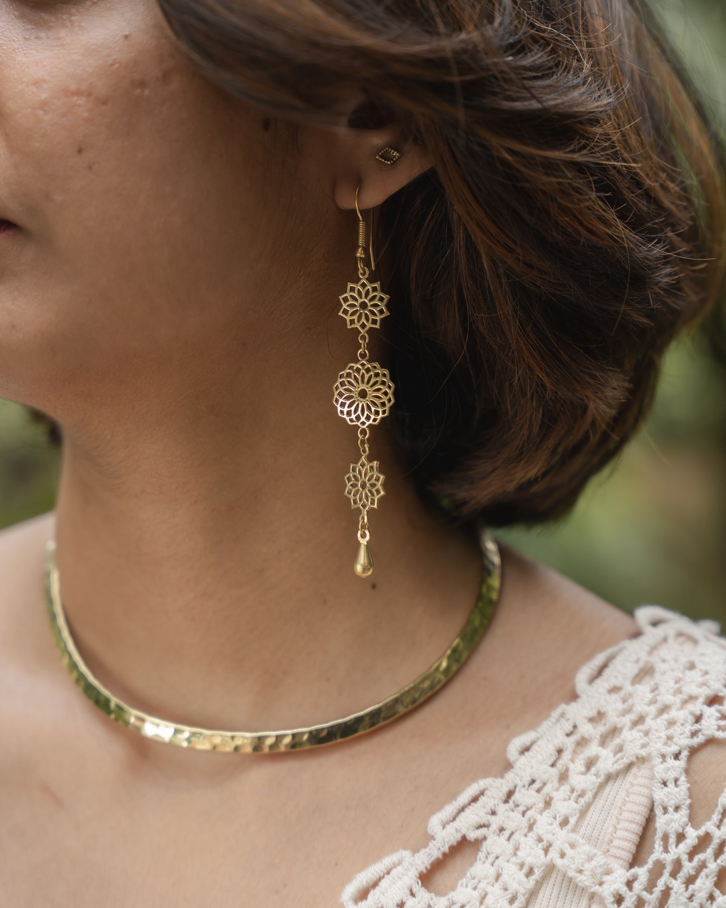 Rooh ke Ada mandala brass earrings