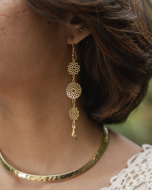 Rooh ke Ada mandala brass earrings