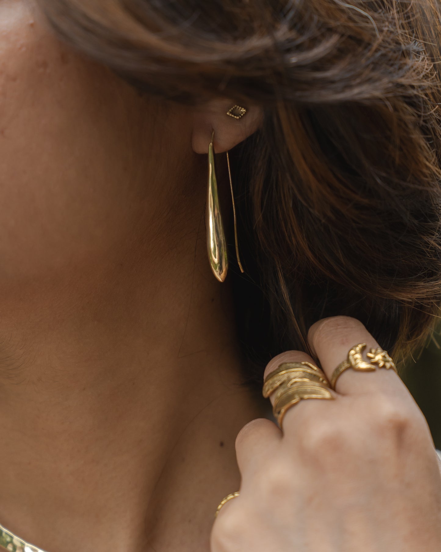 MORA drop brass earrings