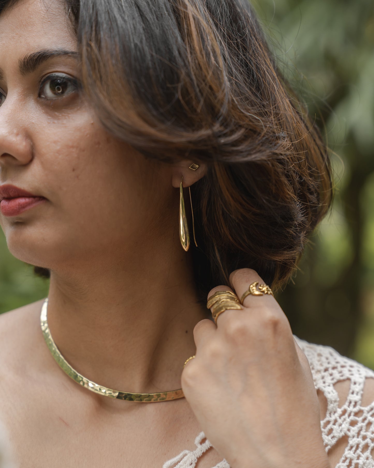 MORA drop brass earrings