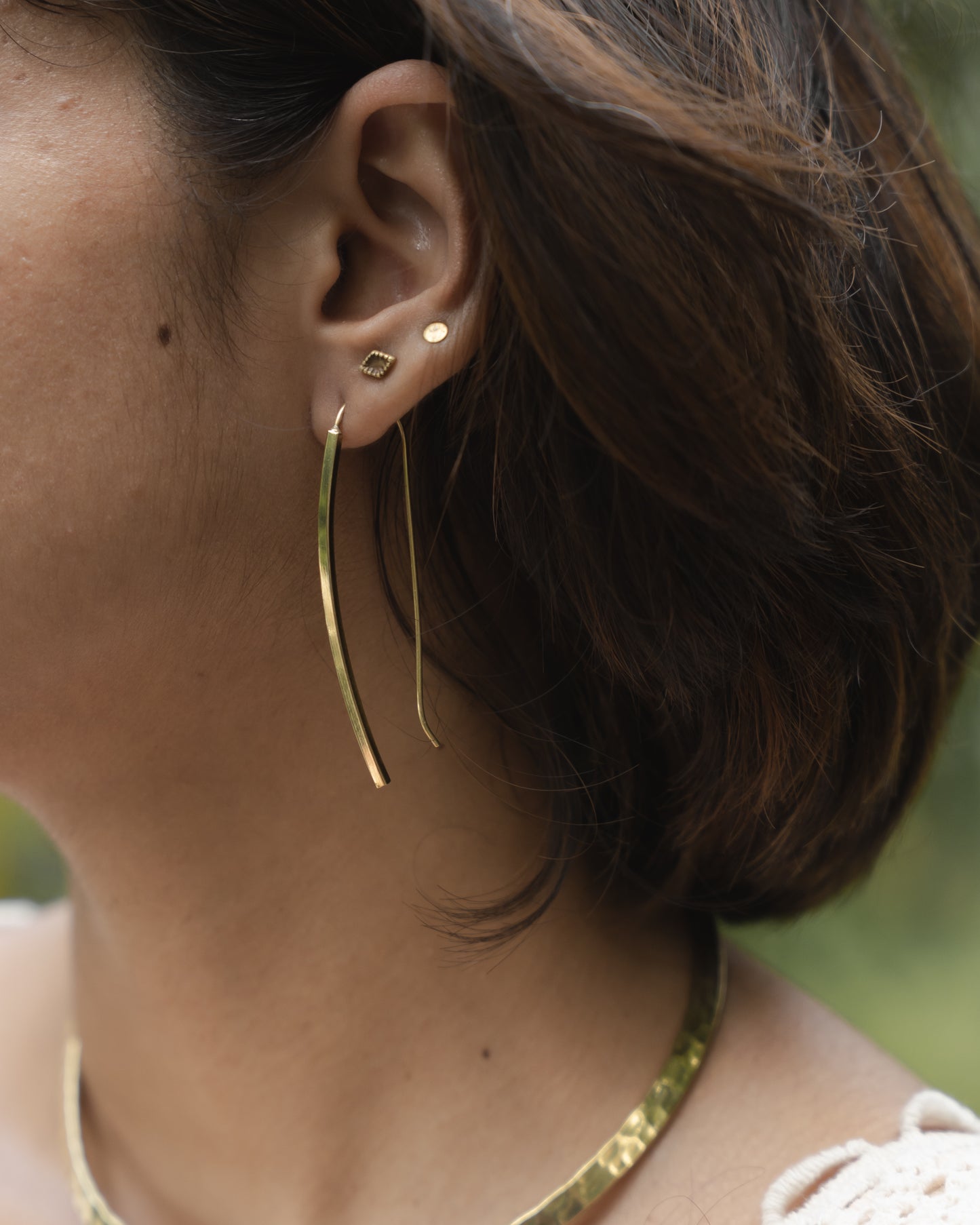 IRA minimal brass earrings