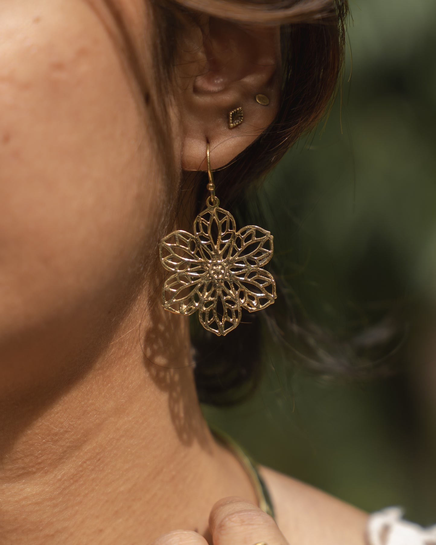 Aabha mandala brass earrings