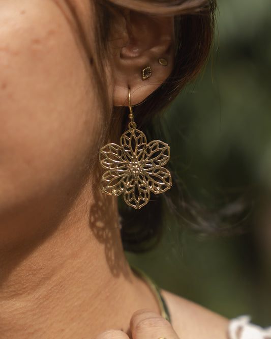 Aabha mandala brass earrings