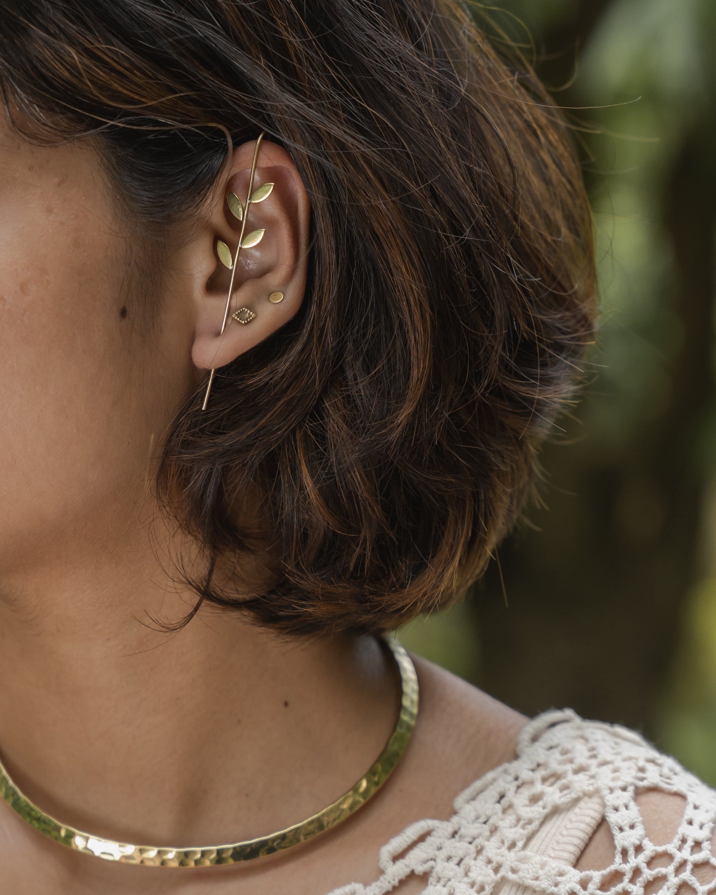 Zuri leaf ear cuffs