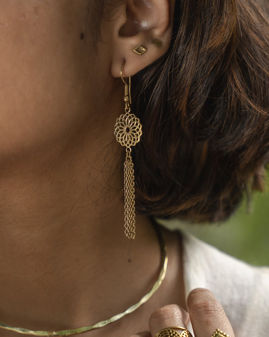 Arohi mandala brass earrings